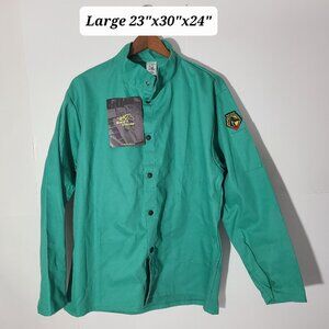 Black Stallion FR Cotton Green Large Welding Jacket NWT